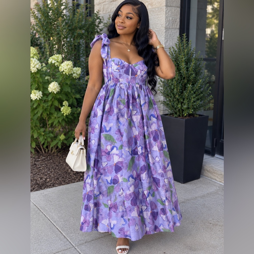NEW Women's Zimmermann purple floral dress size 1 (S)
